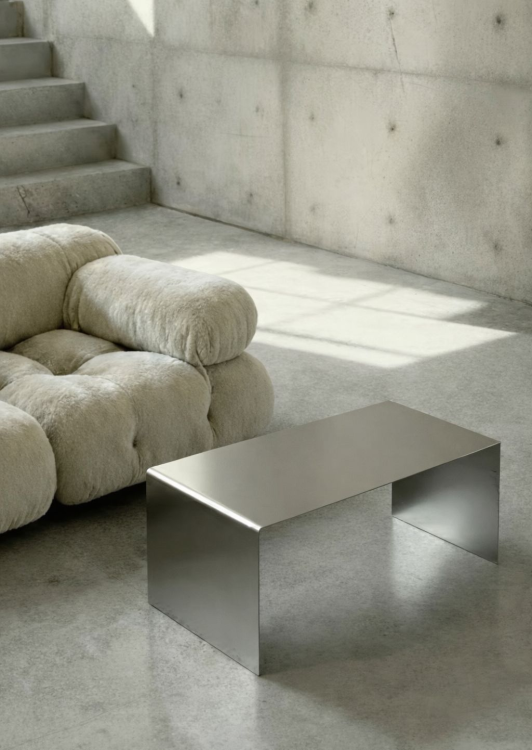 שולחן סלון נירוסטה דגם - ליהי