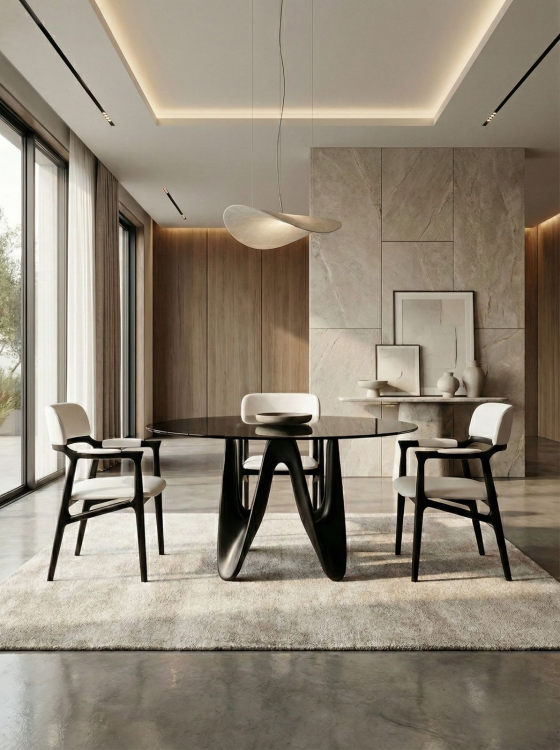 שולחן אוכל עגול - Louis black