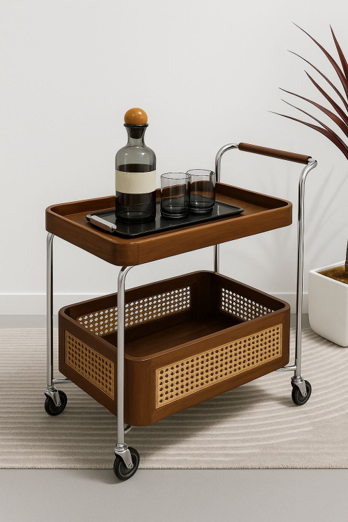 Rattan Luxe – ראטן לוקס עגלת אלכוהול בעיצוב יוקרתי