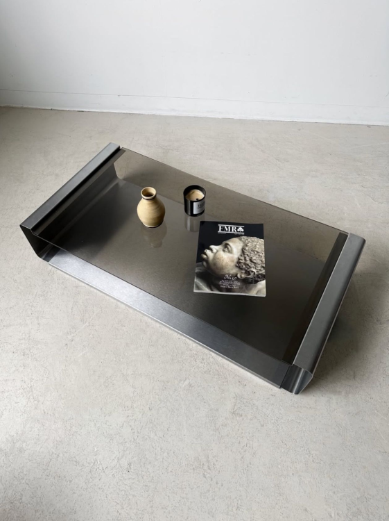 מיי - Mey שולחן סלון מנירוסטה וזכוכית מושחרת