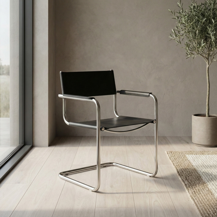 לינאה – Linea כיסא מעוצב בנירוסטה ודמוי עור