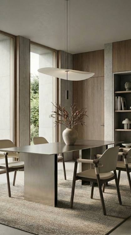 שולחן פינת אוכל נירוסטה מוברשת – דגם אמילי