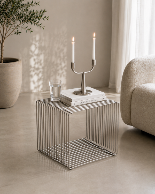 שולחן צד Maris – נירוסטה מוברשת